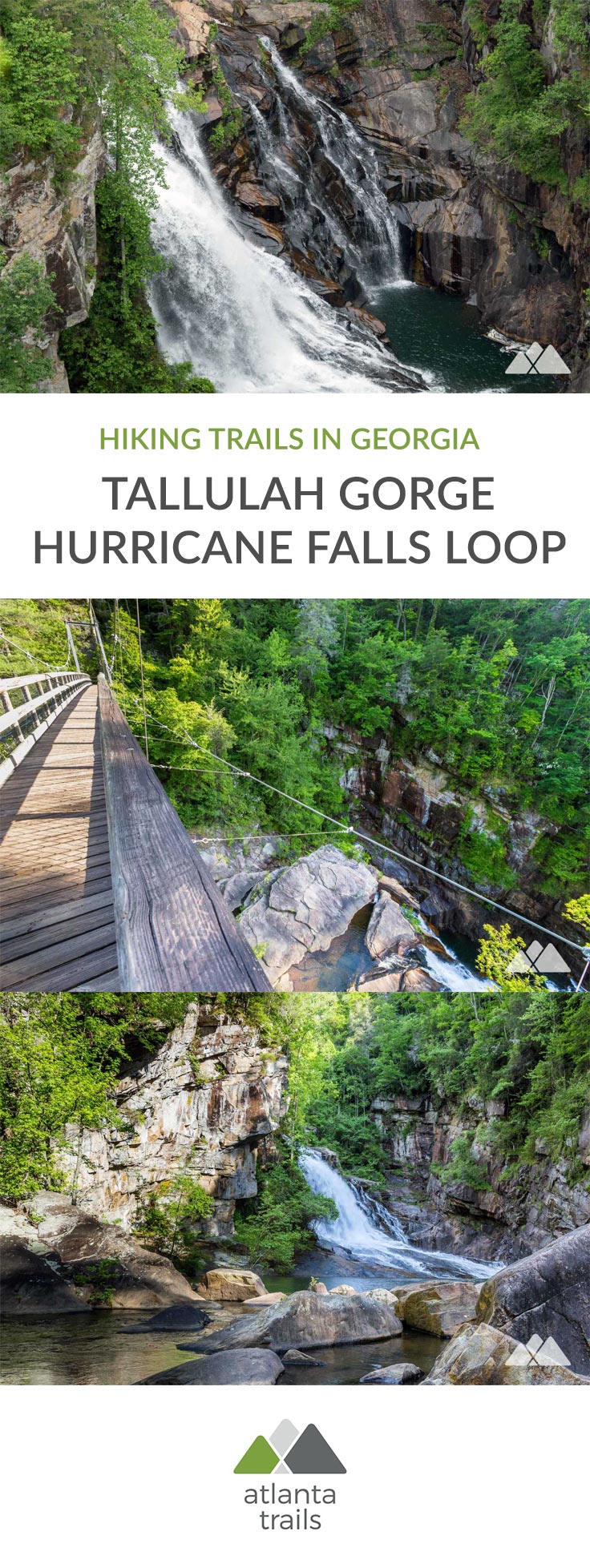 Tallulah Gorge Hiking the Hurricane - Tallulah Gorge Hurricane Falls Trail Pin 