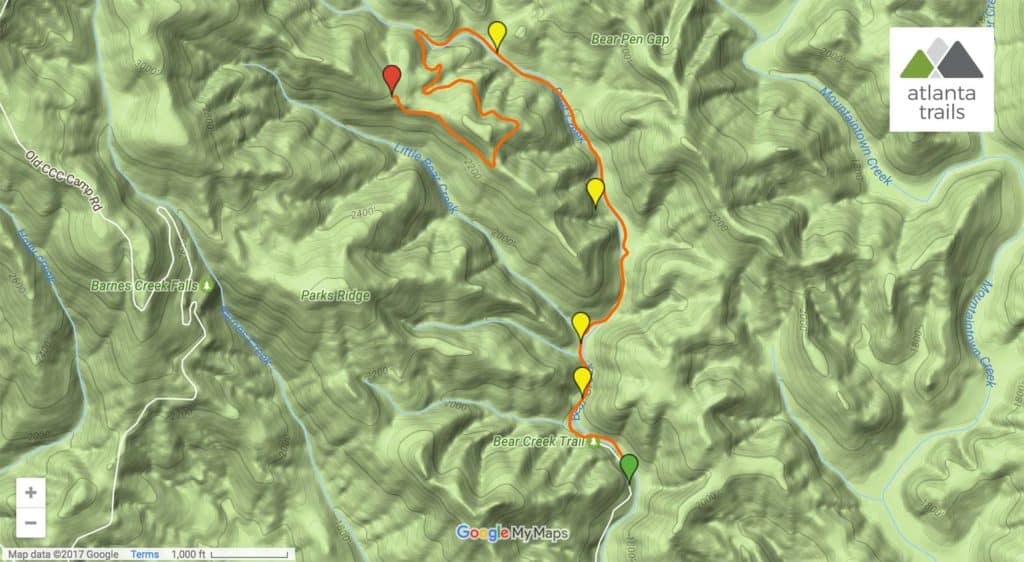 Bear Creek Trail in North