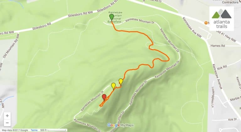Kennesaw Mountain Trail Big Mountain - Map Kennesaw Mountain Big Mountain Trail 768x421 