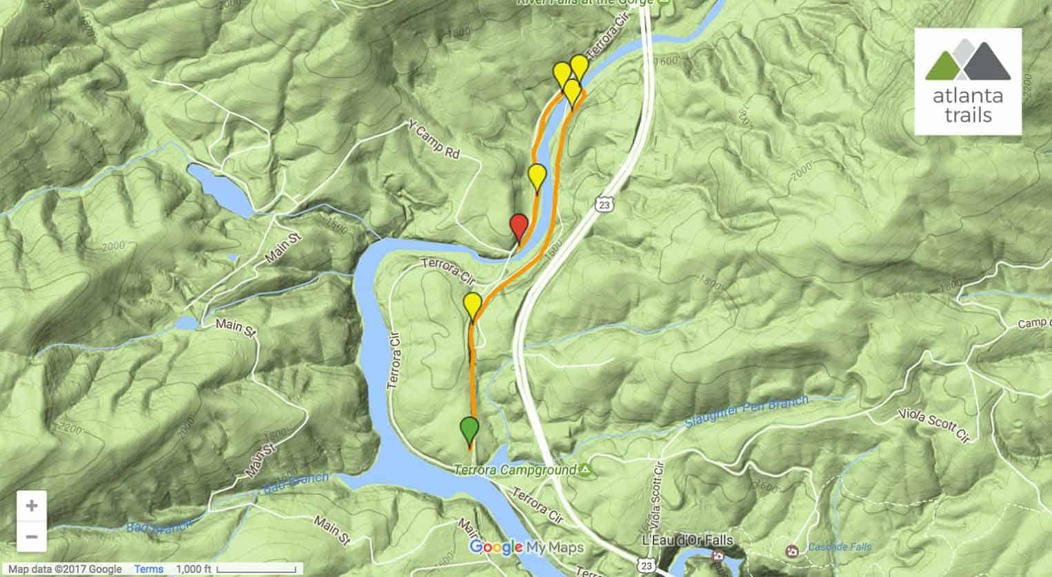Trail Map Tugaloo State Park - Map Tallulah Gorge State Park Shortline Trail 763x419@2x 