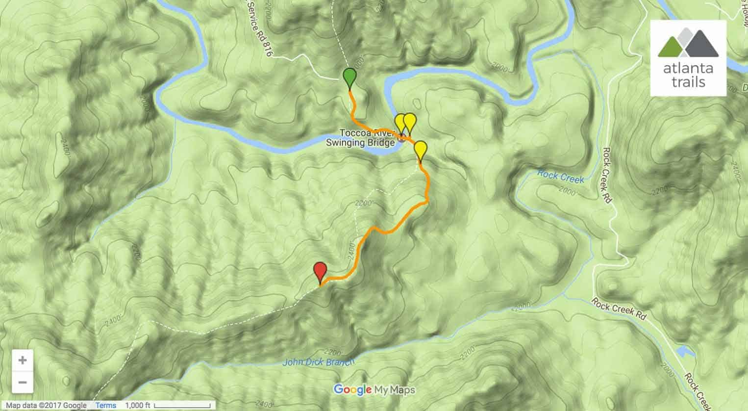 Toccoa River Swinging Bridge near Blue Ridge, GA