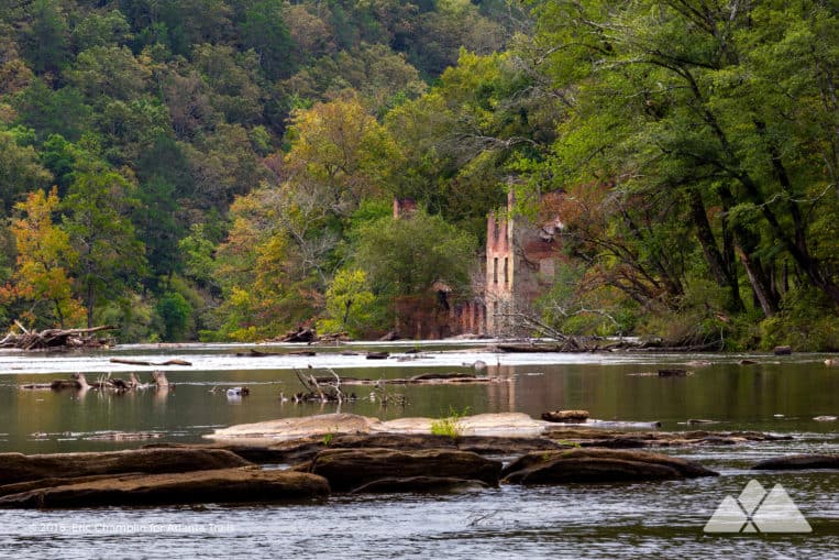 Sweetwater Creek Yellow Trail: hike to cross-creek views of Civil War mill ruins featured in The Hunger Games