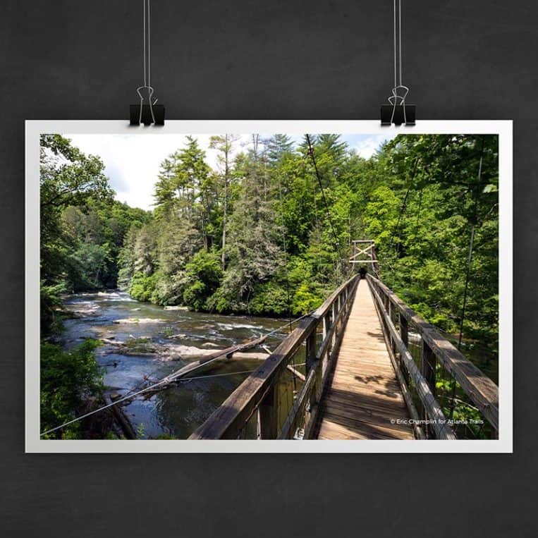 Atlanta Trails Toccoa River Swinging Bridge Photo Art Print