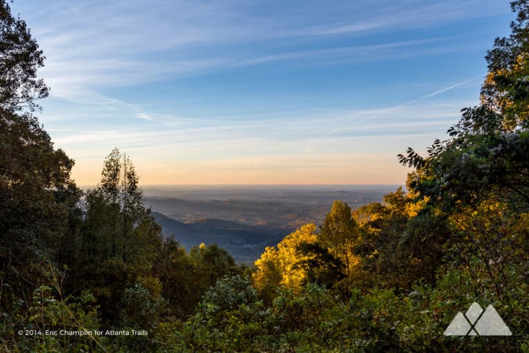 Hike one the Appalachian Trail in Georgia to catch gorgeous autumn summit views from Preachers Rock near Woody Gap